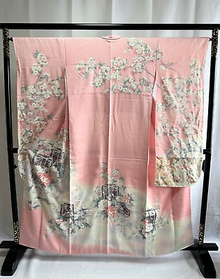 #ad Vintage Japanese kimono Furisode Silk Kimono robe $89.00
