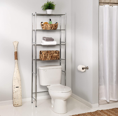 #ad HONEY CAN DO Bathroom Space Saver Shelf 4 Tier Chrome $23.09