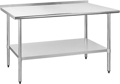 #ad Kitchen Adjustable Work Table Standing Workstation Stainless Steel 60#x27;#x27; × 24#x27;#x27; $189.99