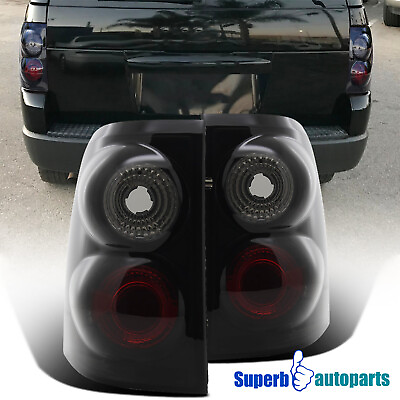 #ad Fits 2002 2005 Ford Explorer Replacement Tail Brake Lights Glossy Black Smoke $56.98