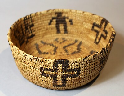 #ad Antique or Vintage Papago or Tonoho O#x27;Odham Basket Decorated with Crosses c.1930 $195.00