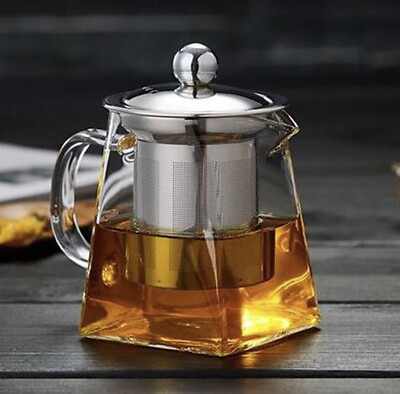 #ad Glass Teapot Stovetop 32 OZ with Borosilicate Clear Transparent Filter Durable $23.99