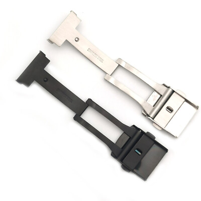 #ad Stainless Steel Watch Buckle Double Press 18 20 22mm Folding Clasp Repair Strap $6.17