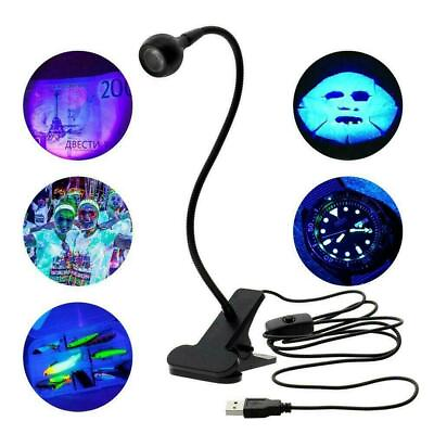 #ad LED Clip Desk USB Lamp LED UV Bright Flexible Table Lamp Cash Glue Nail M1M4 $7.59