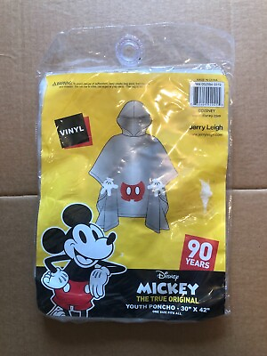 #ad Walt Disney Mickey Mouse Vinyl Poncho Youth One Size Fits Most Brand New 30quot;x42quot; $5.99