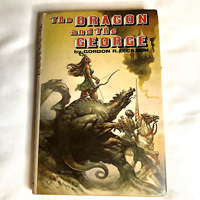#ad The Dragon And The George Hardback By Gordon R Dickson 1976 Fantasy $11.99
