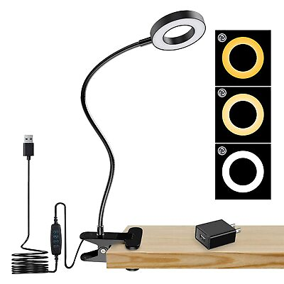 #ad DLLT Dimmable Clip on Light 48 LED USB Book Reading Light Color Changeable ... $27.26