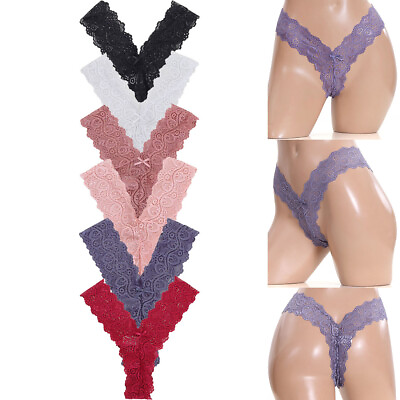 #ad ScarvesMe 12 pack Women#x27;s Assorted Color Sexy Floral Lace Thong Panties $33.99