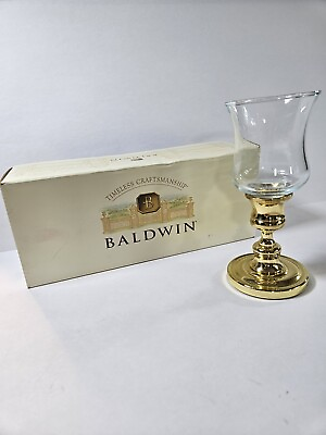 #ad Baldwin Brass Votive Holder Polished Brass Goblet With Box Plain Base 6quot; $14.00
