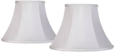 #ad Set of 2 Bell Lamp Shades White Small 6x12x9 Spider with Harp and Finial $69.99