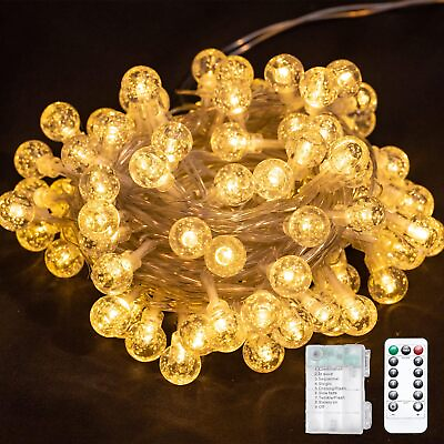 #ad Battery Operated Crystal Globe String Lights Fairy Lights Christmas Garden Deco $13.29