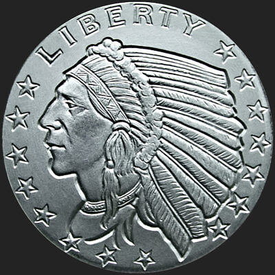 #ad 1 oz Incuse Indian Silver Round $34.06