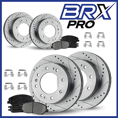 #ad Front amp; Rear Brake Kit for GMC Sierra 1500 HD 01 06 Drilled Slot Rotor Pads $386.41