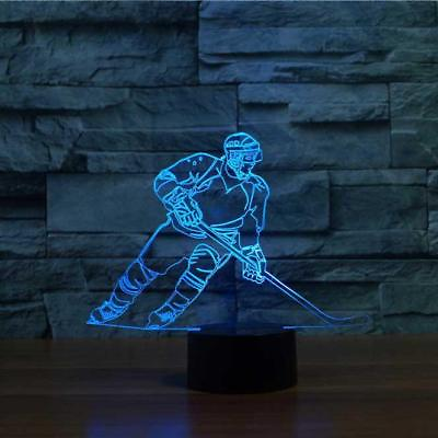 #ad Hockey 3D Illusion LED Lamp $12.95