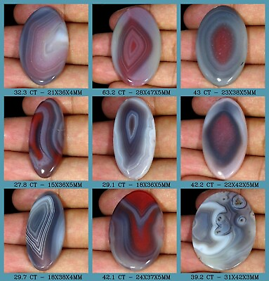 #ad Natural African Botswana Agate Loose Gemstone Oval Cabochon $6.50