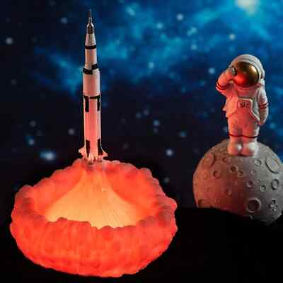 #ad Saturn V Apollo 11 Space Rocket Desk Lamp Night light 3D Printed USA $19.99