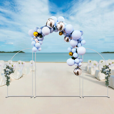 #ad 3* Wedding Arch Backdrop Stand Metal Arch Backdrop Stand For Wedding Decor White $56.05