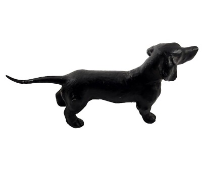 #ad Austria Bronze Black Antique Dachshund Dog Art Sculpture Detailed Figurine $99.99