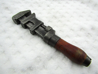 #ad Antique Adjustable Pipe Monkey Wrench W. J. Ladd No. 77 New York 6 3 4quot; Long $98.00