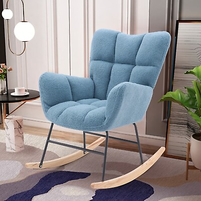 #ad SOAR FLASH Teddy Fabric Rocking Chair for Nursery Upholstered Rocker Armchair $155.78