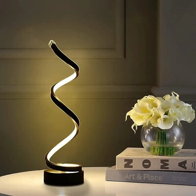 #ad Table Lamps for Living RoomModern Spiral Dimmable LED Table Lamp Small Bedside $24.92
