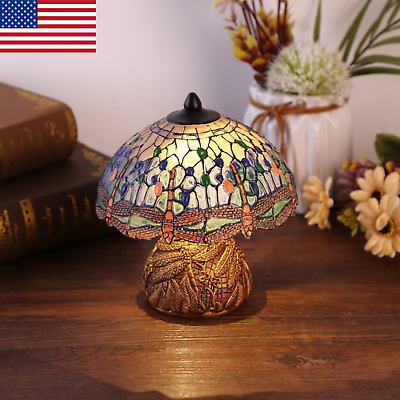 #ad Tiffany Style Handmade Light Dragonfly Vintage Table Lamp Art Decor Resin New $29.99