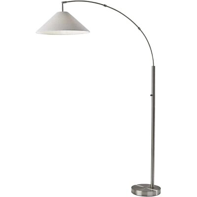 #ad Adesso 4136 22 Braxton 76 inch 100.00 watt Brushed Steel Arc Floor Lamp Portable $134.09