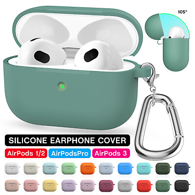 #ad For AirPods Pro 2 AirPods 3 2 Case Silicone Protector Shockproof Cover Keychain $6.85