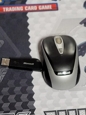 #ad Microsoft USB Wireless Mouse 1359 Notebook Laser 7000 Mac Win w Dongle black $27.00