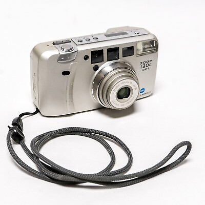 #ad ⭐ Minolta Zoom 130C 35mm Point amp; Shoot Film Camera Silver No Flash Works ⭐ $24.99