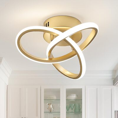 #ad Modern LED Ceiling Light Fixtures Gold Semi Flush Mount Ceiling Lamp Hallway ... $53.60