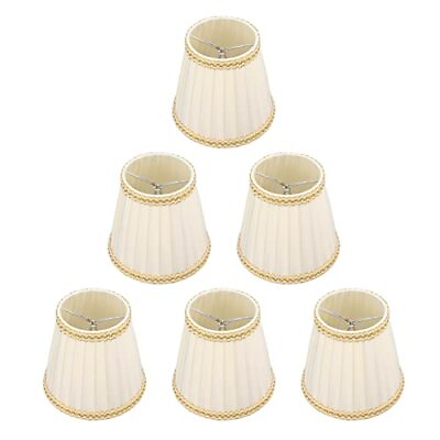 #ad #ad 6Pcs Small Lamp Shade Small Chandelier Clip on Lamp Shades Drum Lampshade Clo... $34.16