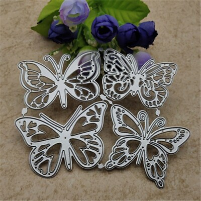 #ad 4 pcs Metal Butterfly Cutting Dies Stencil Paper Craft Handmade Card DIY $7.49