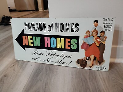 #ad c.1961 Original Vintage Parade Of Homes Sign Metal NOS MINT Nutone Electrical $399.00