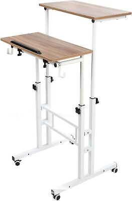 #ad Mobile Standing Desk Portable Stand Up Desk Height Adjustable Small Standing $57.94