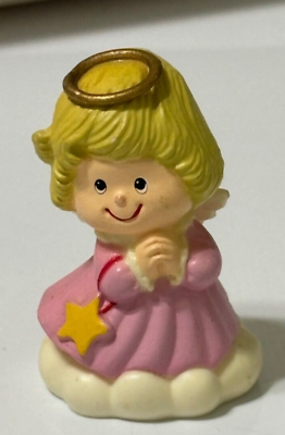 #ad Vintage Russ Berrie Angel Yellow Star Figurine Miniature Christmas FREE shipping $11.98