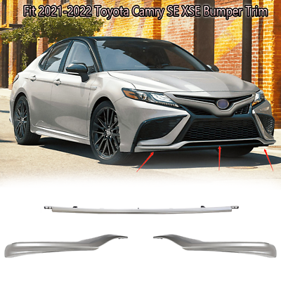 #ad For 2021 2022 Toyota Camry SE XSE Silver Front Bumper Lower Molding Cover Trims $42.99