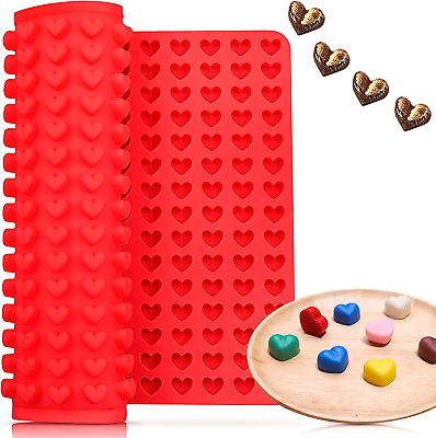 #ad Heart Shaped Silicone Baking Mat Gummies Molds Silicone Mat Mini Hearts Cute S $12.98