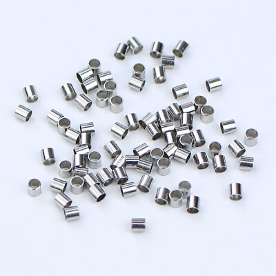#ad 150pcs 1.5 2.0 2.5mm Stainless Steel Tube Crimp End Beads Diy Jewelry Findings $9.99