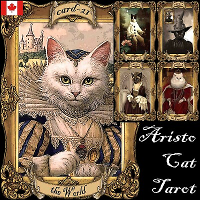 #ad cat tarot card cards deck fortune telling rare vintage oracle cats supplies gift C $242.00