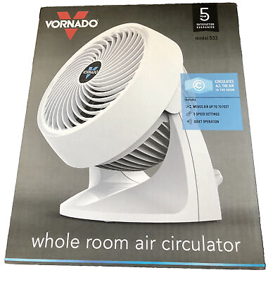 #ad Vornado 533 Small Air Circulator White Open Box NEW TESTED $35.95