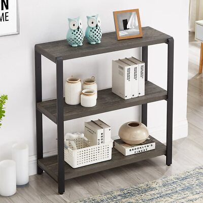 #ad EXCEFUR Bookshelf and Bookcase 3 Tier Vintage Shelf for Office Rustic Wood ... $178.03