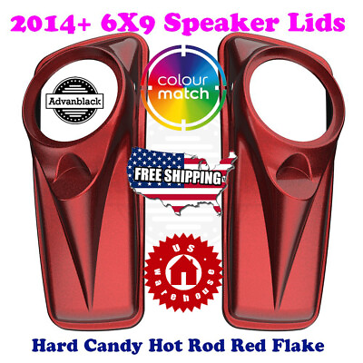 #ad Advanblack Hard Candy Hot Rod Red Flake 8quot; Saddlebag Speaker Lid for Harley 14 $549.00