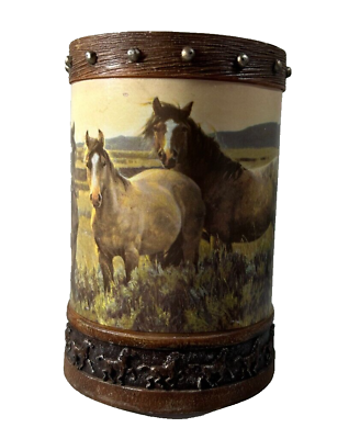 #ad Horse Resin Pencil Holder Cup Wonderful Detail Horse Lover Desk Accessory EUC $9.95