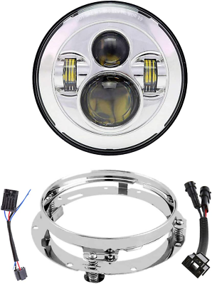 #ad 7 Inch LED Headlights with Mounting Bracket DOT Motorcycle Headlamp Kit for Tour $97.99