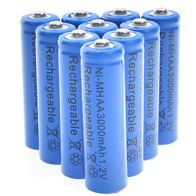 #ad 10 AA Rechargeable Batteries NiMH 3000mAh 1.2v Ni MH Light LED US $12.02