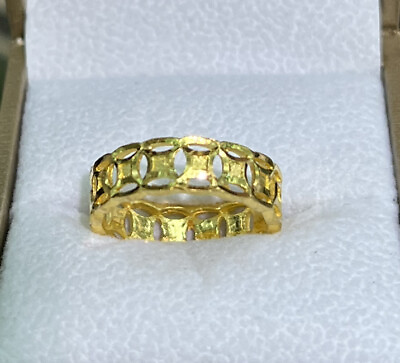 #ad 999.9 24k Pure Gold Shiny Band Ring 3.50 Grams. Size 6.25 $380.00