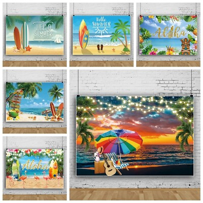 #ad Beach Summer Background Cloth Vinyl Backdrop Studio Landscape Photography Props $46.99