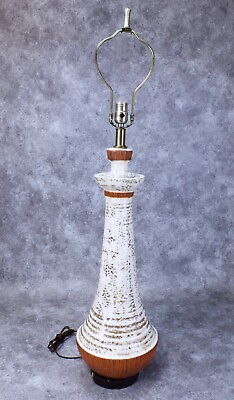 #ad Vintage Mid Century Modern Large Ceramic Table Lamp $125.00