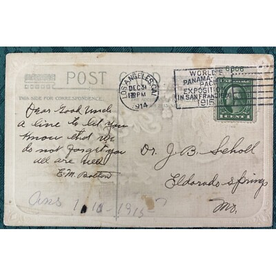 #ad Los Angeles California Worlds Panama Pacific Exposition 1915 cancel 1c Washingto $4.86